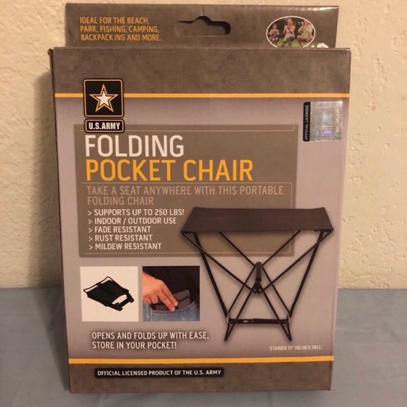 US Army Other Us Army Folding Pocket Chair Nwt Good 4 Beach Park